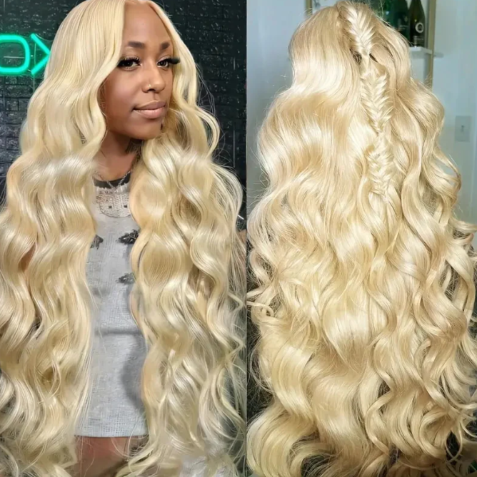 Overnight Shipping 13x4 Glueless HD Lace Human Hair Affordable Wig #613 Blonde Bombshell Body Wave Hair