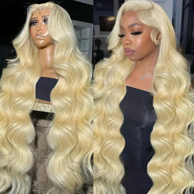 Overnight Shipping 13x4 Glueless HD Lace Human Hair Affordable Wig #613 Blonde Bombshell Body Wave Hair