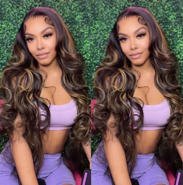 Shetress #FB30 Brown Balayage Highlight Body Wave Human Raw Hair Bundles