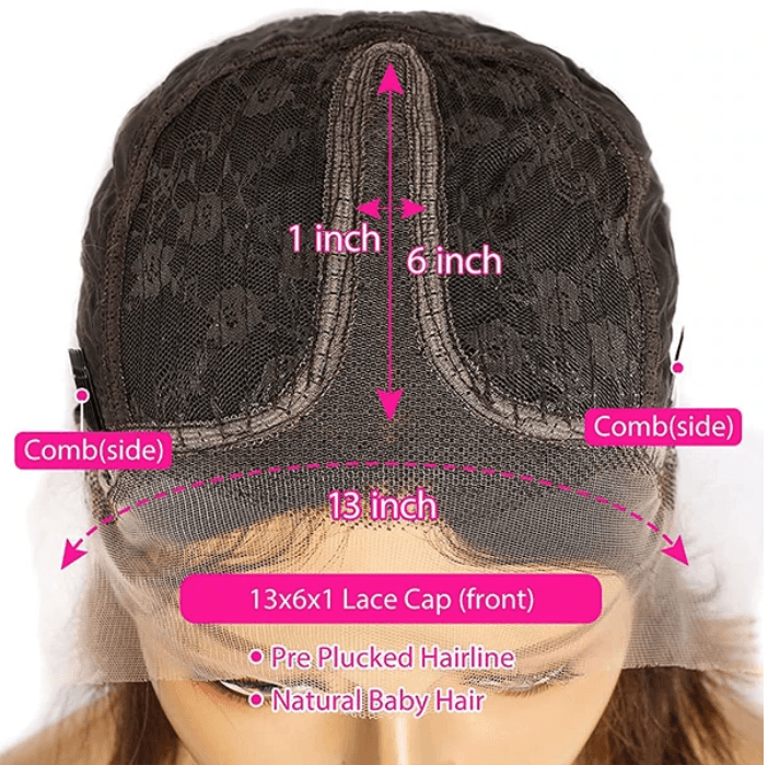 Honey Blonde Short Curly Bob Wig 13x6x1 Lace Part Human Hair Wig