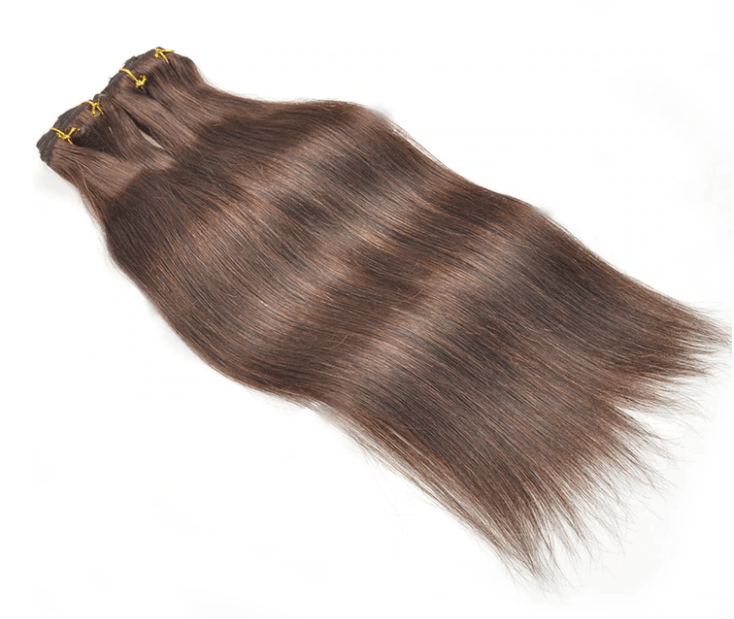 Straight Hair Clip In Hair Extensions 7 Pieces/Dark Brown Color