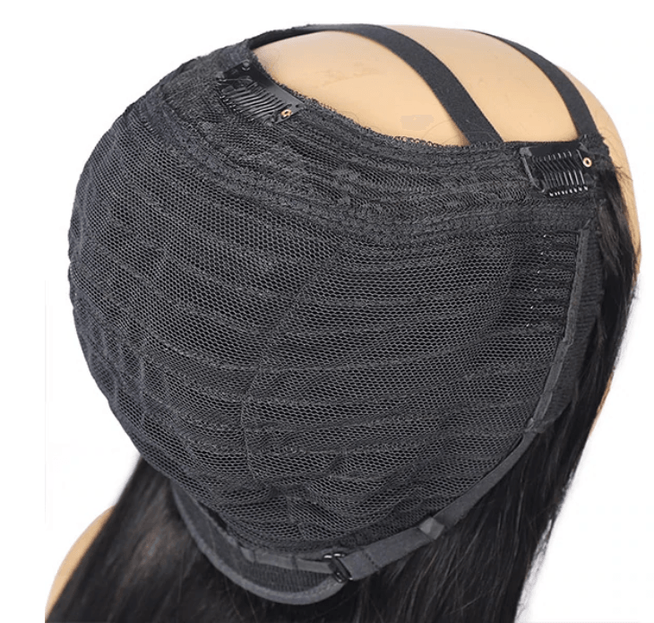 U-Part Virgin Remy Straight Human Hair Wig