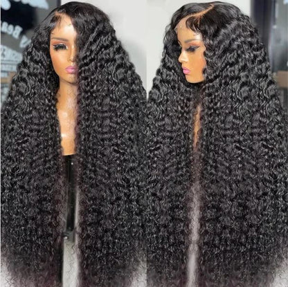 13x4 Ready To Wear ~ Pre Plucked Lace Wig ~ 40 Inch Glueless HD Lace Front 180 Density Wig Water Wave Human Hair