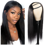 U-Part Virgin Remy Straight Human Hair Wig
