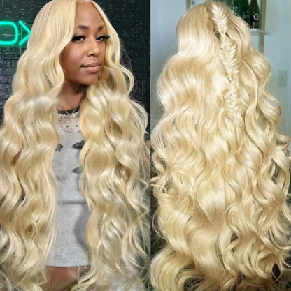 Overnight Shipping 13x4 Glueless HD Lace Human Hair Affordable Wig #613 Blonde Bombshell Body Wave Hair