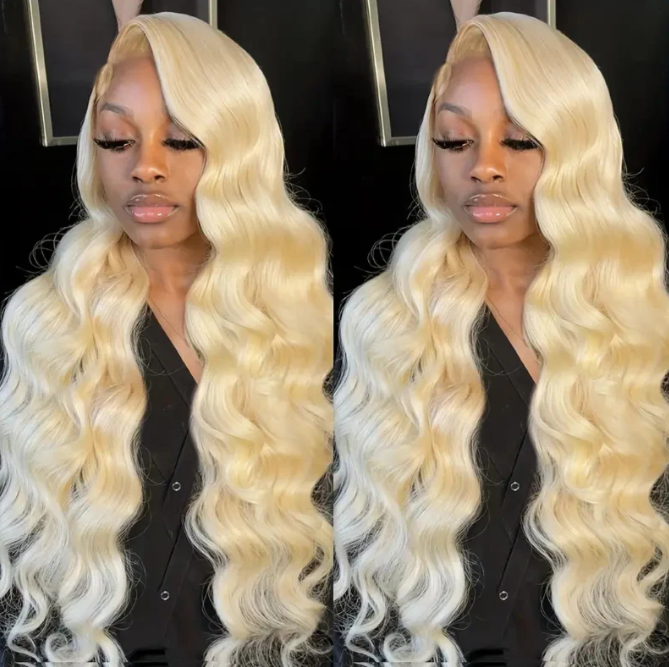 Overnight Shipping 13x4 Glueless HD Lace Human Hair Affordable Wig #613 Blonde Bombshell Body Wave Hair