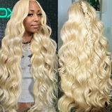 Overnight Shipping 13x4 Glueless HD Lace Human Hair Affordable Wig #613 Blonde Bombshell Body Wave Hair