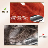 Peekaboo Black Hair With Ginger Orange Two Tones Ombre Color Body Wave Human Hair Bundles