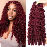 99J Burgundy Color Burmese Curly Hair Bundles 12A Raw Virgin Human Hair Weave