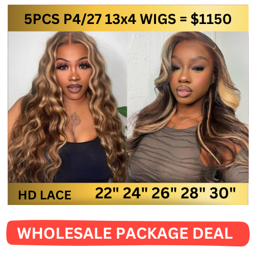 【iSellHair Wholesale Package Deal】5pcs P4/27 13x4 Wigs = $1150
