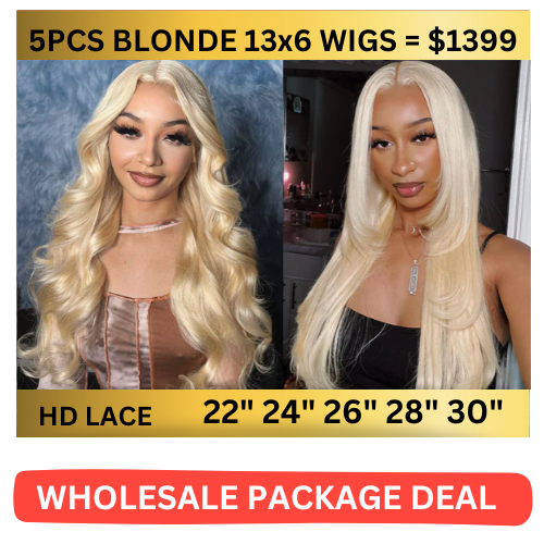 【iSellHair Wholesale Package Deal】5pcs Blonde 13x6 Wigs = $1399