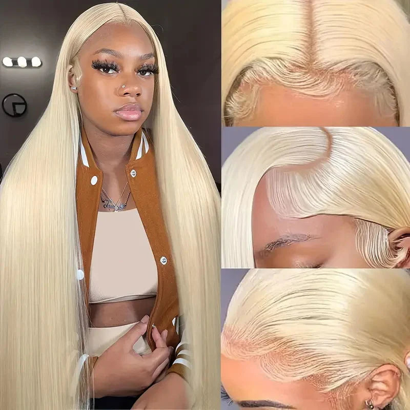 iSellHair 613 Blonde Straight HD Lace Front Glueless Human Hair Wig 28 Inch | Overnight Shipping