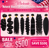 【Wholesale 8A Bundles Deal】$500 8 Bundles Freely Choose Textures Human Hair Deals