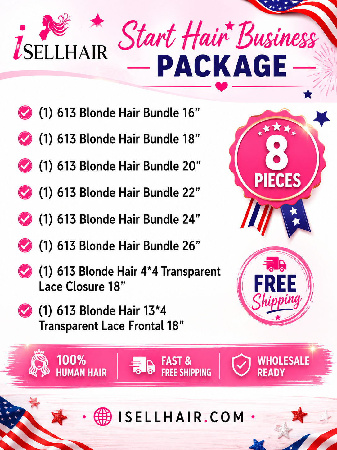 613 Blonde Wholesale Business Starter Package (8PCS)