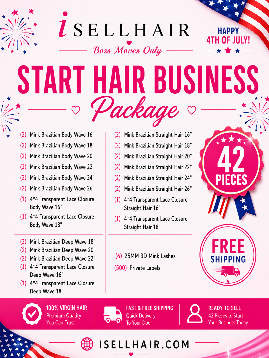 Wholesale Hair Business Starter Pack (42 Pieces)