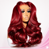 iSellHair Cherry Red Body Wave Bob Wig | 13x4 HD Lace