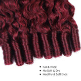 99J Burgundy Color Burmese Curly Hair Bundles 12A Raw Virgin Human Hair Weave