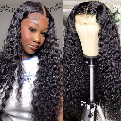 HD Undetectable 13x4 Brazilian Deep Wave Curly Human Hair Lace Wig