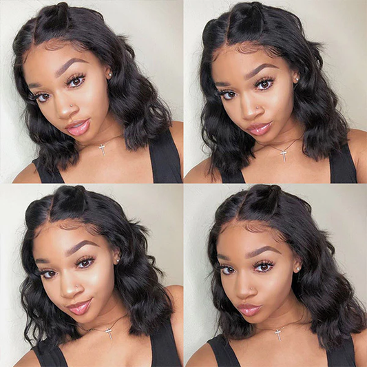 13x4 Short Natural Body Wave Bob Lace Wig