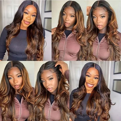 Shetress #FB30 Brown Balayage Highlight Body Wave Human Raw Hair Bundles