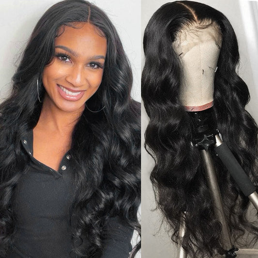 Body Wave 4x4 Lace Closure Wig 10A Grade Virgin Remy Human Hair Wig