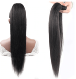 Brazilian Straight Long Wrap Around Clip In Ponytail Hair Extension - MyPlushWigs