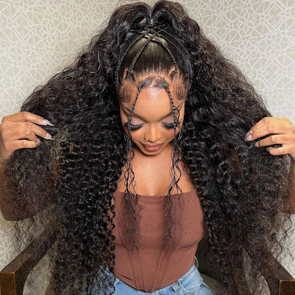 iSellHair Deep Curly 13x4 HD Lace Front Glueless Human Hair Wig 180% Density | Overnight Shipping