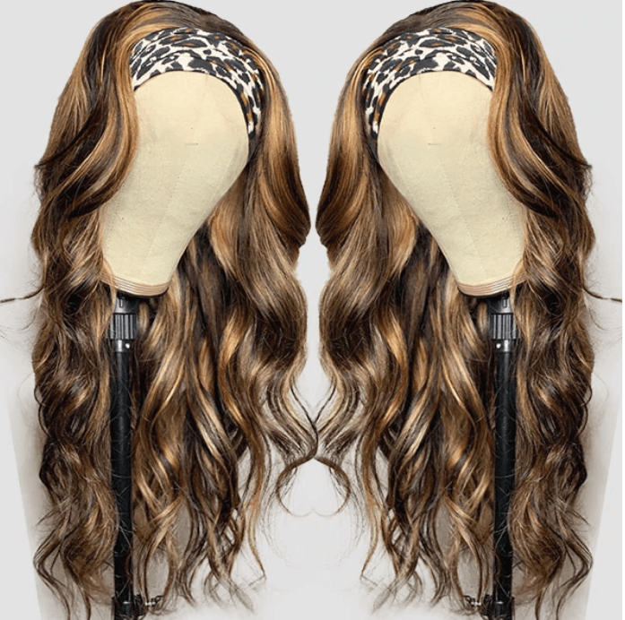 Highlight With Headband Body Wave Human Hair Wig - MyPlushWigs
