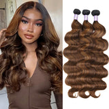 FB30 Brown Balayage Body Wave Human Hair Bundles | Virgin Hair Extensions