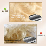 P4/27/613 Highlight Human Hair Bundles Body Wave Brazilian Virgin Hair for Sew In Quick Weave Hair Extensions Skunk Stripe Color