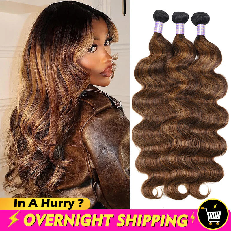 iSellHair FB30 Brown Balayage Body Wave Human Hair Bundles | Overnight Shipping