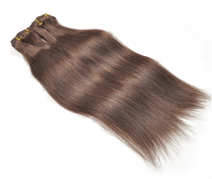 Straight Hair Clip In Hair Extensions 7 Pieces/Dark Brown Color