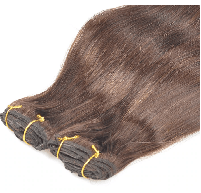 Straight Hair Clip In Hair Extensions 7 Pieces/Dark Brown Color