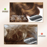 P4/27/613 Highlight Human Hair Bundles Body Wave Brazilian Virgin Hair for Sew In Quick Weave Hair Extensions Skunk Stripe Color